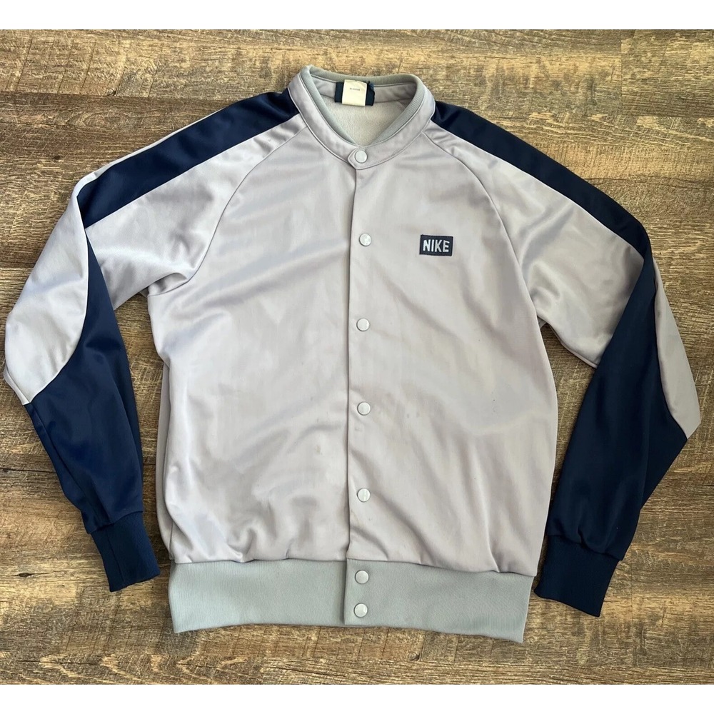 VTG 80's Nike Men's‎ Dome Logo Jacket Small? Blue Gray Japan Made Hoyas READ